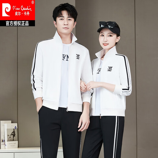 皮尔卡丹红侣装2025运动套装男士休闲运动服女春秋季情侣卫衣针织 15281黑色(三件套) 2XL 女(适合116-128斤)