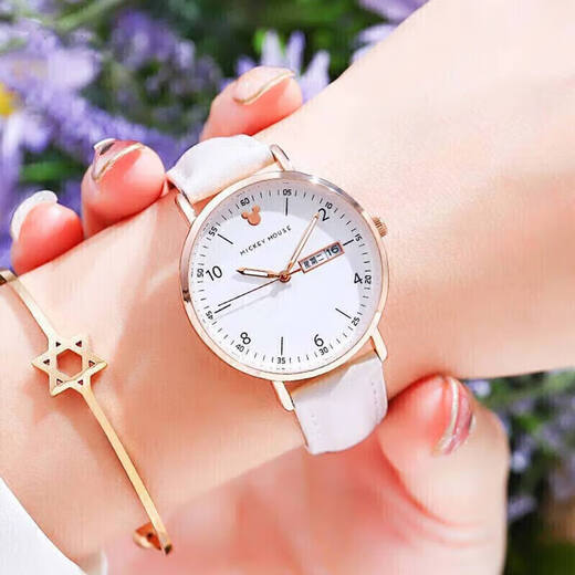Disney (Disney) Women's Watch Fashionable Dual Calendar Girl's Watch Birthday Valentine's Day Back to School Gift for Girls Love Gift Box