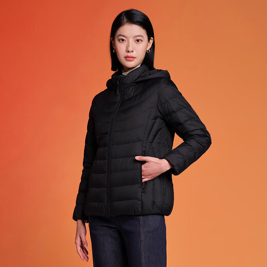 Tambor Lightweight Down Jacket Women's Short Loose Removable Hat Autumn Warm Women's Jacket TD236256 Black 170