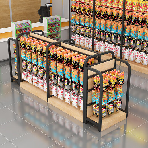 沐意 超市货架展示架便利店挂钩中岛柜零食母婴文具店可调节双面架子 【挂钩】双面副架1170*690*1380