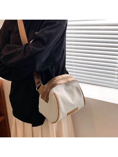 Buchao Meow Messenger Bag Women's Mini Bag New Casual Oxford Cloth Shoulder Bag Versatile Fashion Lightweight Niche Shell Bag Khaki