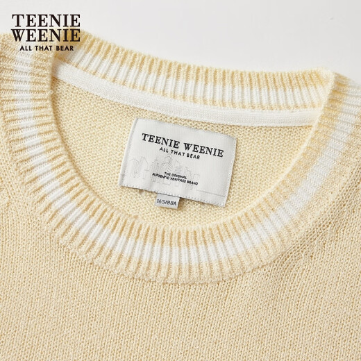 TeenieWeenie Bear Women's Clothing 2024 Summer New Knitted Round Neck Thin Section Fashionable Women's Yellow 160/S