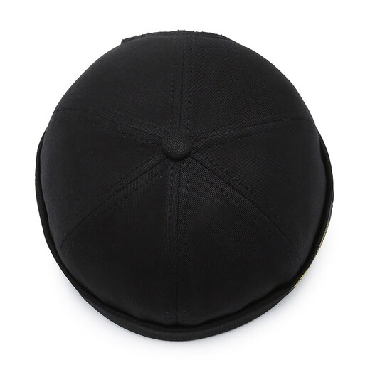 New fashion four-season landlord hat men street trendy hip-hop hat brimmed melon skin hat women light board hat women trendy black gold embroidery adjustable