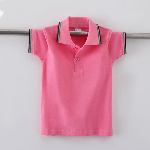 Camiseta para niños Camisa de solapa de verano de manga corta Polo de la solapa de verano Ropa para niños 2024 Nuevo estilo de collar gris de media manga para niños de tamaño mediano de tamaño mediano (684) 150