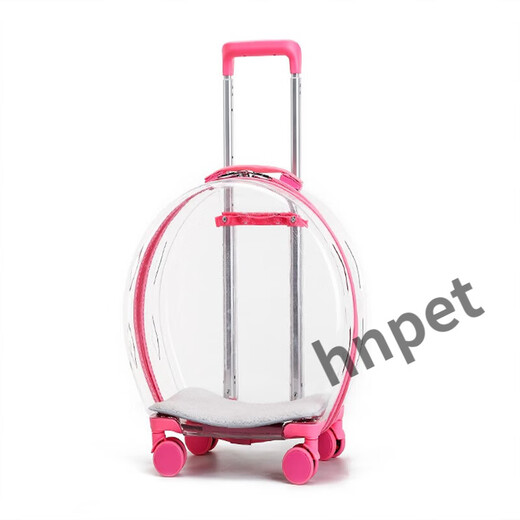 Beipin Hani Lamb Cat Bag Breathable, Portable, Anti-Stress, Large Dog Space Capsule Outdoor Pet Backpack, Trolley Style, Rose Red XL-Super Large, Mainly Colored