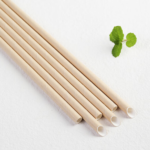 Baijie disposable paper straws coffee stirring stick milk tea straws children's original wood pulp paper 100 pieces individually packaged