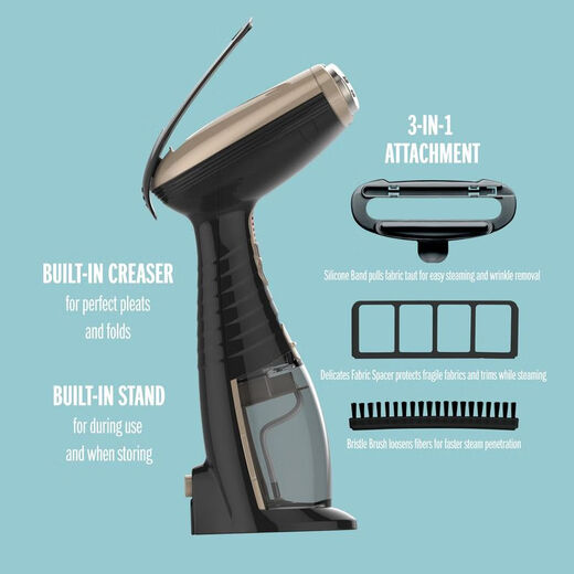 CONAIR Handheld Garment Steamer Small Mini Portable Corded Powerful Penetrating Steam Easy to Operate Travel GS59 Black GS59