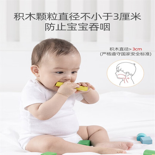 蒙氏教具早教颜色认知宝宝启蒙数字积木拼装儿童玩具蒙特梭利 原木王子妈妈22颗宝宝积木婴儿1