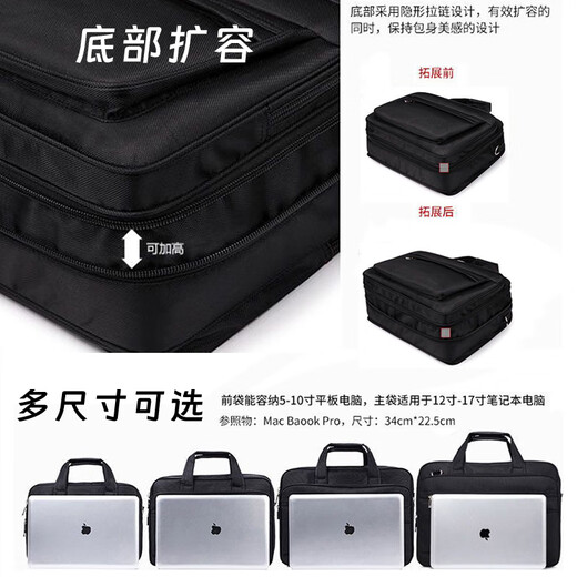 T-Land briefcase men's business Oxford cloth handbag canvas business office shoulder crossbody large capacity computer bag upgraded version - large size - 15.6 inches