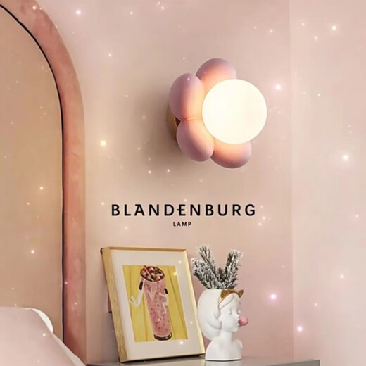Yaotian Flower Wall Lamp Nordic Creative Art Cartoon Children's Room Decoration Simple Modern Ins Style Internet Celebrity Bedside Lamp Pink Sends Warm Light