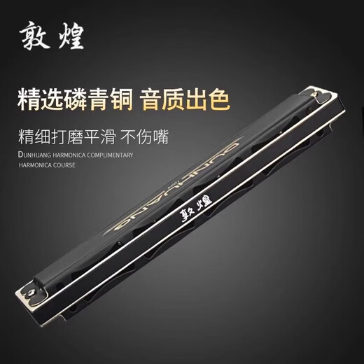 Oriental Ding Dunhuang 24-hole monophonic harmonica 12-tune beginner adult single hole single row professional playing harmonica matte black C-tune