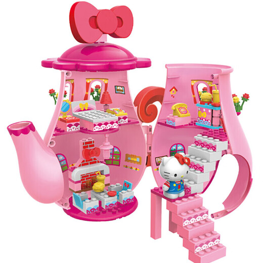 Qiji Katie Hello Kitty Enfants assemblés Blocs de construction Girls jouant des jouets pour enfants House Toys Cadeaux