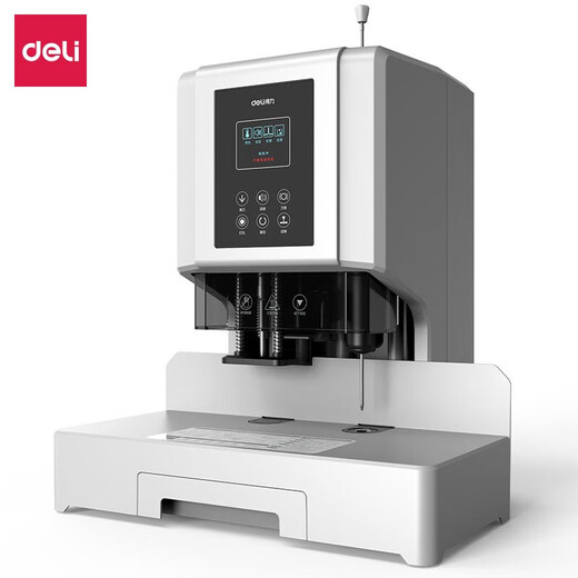 Deli -Gutschein -Bindungsmaschine Finanzielle Vollautomatische intelligente Laser -Abrechnungsdatei Hot Melm Nieting -Rohrbindung 60 mm + Laserpositionierung + intelligenter Farbbildschirm 14667 Standard + Ersatznotte
