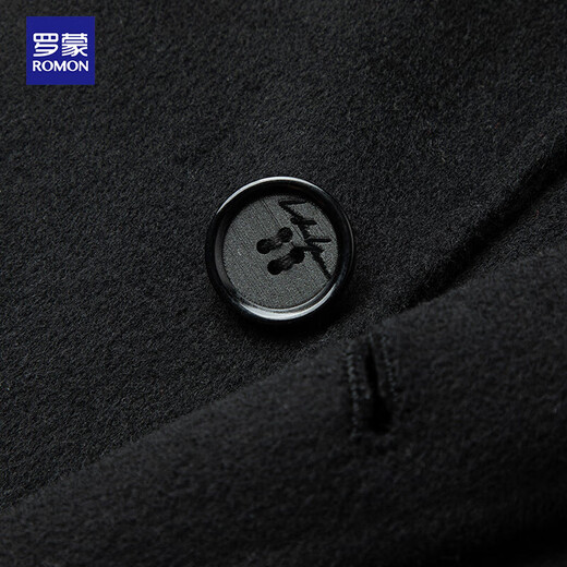 Romon extended knee-length sheep wool double-sided woolen coat for men, autumn and winter long windbreaker, woolen coat for men