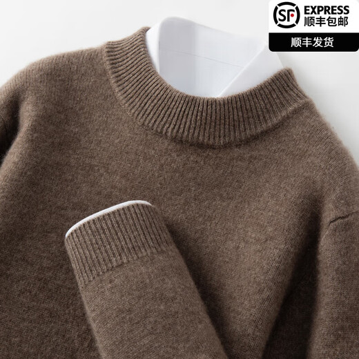 INCOFAN Ordo City cashmere sweater for men's half turtleneck autumn and winter thickened pure cashmere base sweater light gray 2XL 185