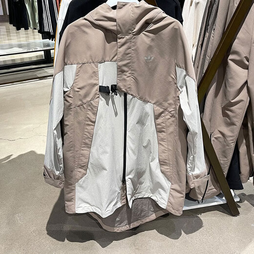 阿迪达斯 （adidas）叶草外套男士秋季新款连帽防风运动服健身训练上衣休闲中长款夹克 HE6623 XS