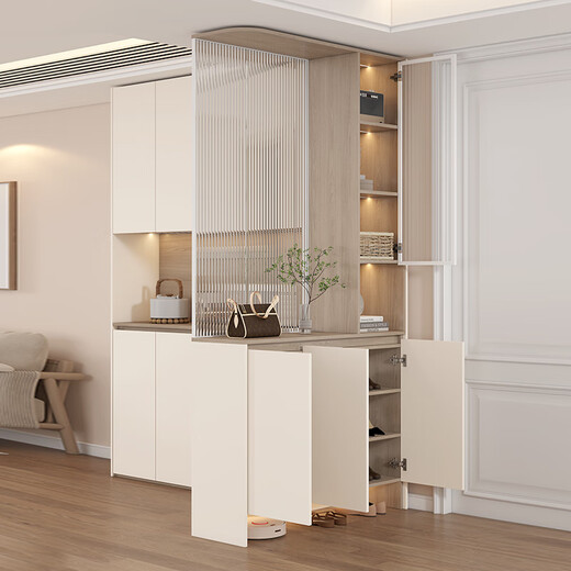 
Yanxi cream medieval style corner side cabinet foyer cabinet integrated screen partition cabinet living room hall cabinet can be customized G329 style 11978 light with track socket