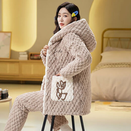 Gtyuwvg Hunan Desgaste provincial para mujeres Coral de invierno Velvet Flanela engrosada de algodón de algodón de tres capas Flannel e invierno de gran tamaño para el hogar Muebles para el hogar HL-6623 de longitud rosa-medium. Modelo M Recomendado 80-100Jin [Jin es igual a 0.5 kg]