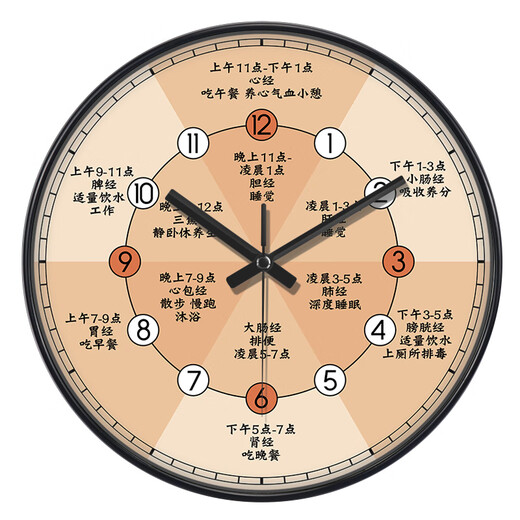 Pangdonglai quality Ziwu Liuzhu clock twelve hour hanging watch beauty salon wall clock living room health center clinic light A698 rose gold 20cm 8 inches (diameter) small