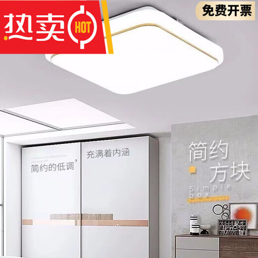 枫岚情 FENGLANQ照明正方形led吸顶灯客厅三色灯具家用简约卧室遥控书房阳台厨 银线款 22x22公分LED白光12WA