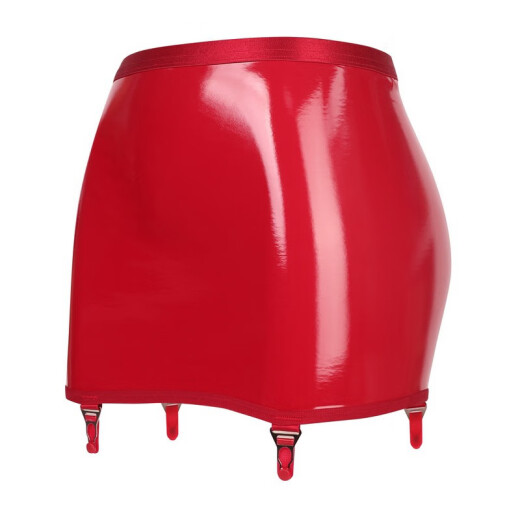 Johuan Patentleder-Hüftrock-Strumpfband-Gürtel-Metall-Heizungs-Schnalle High-End European und American Super Short Strümpfe Accessoires Rot (Einzelrockstumpfgürtel) empfohlen, 80-120 Jin zu tragen [Jin entspricht 0,5 kg]