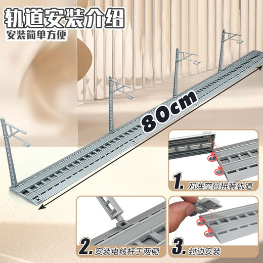 卡威遥控火车玩具高铁玩具复兴号套装合金小火车模型男孩轨道列车礼物 电动复兴号三节绿轨道+站台+天桥