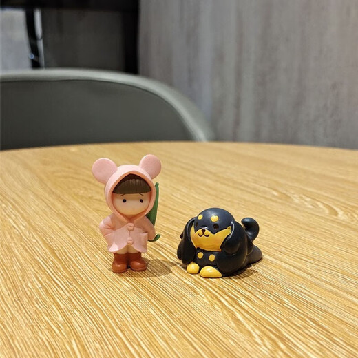 
Gelun Cute cartoon desktop character small ornaments creative office healing mini couple micro landscape decoration one-doll kitten combination