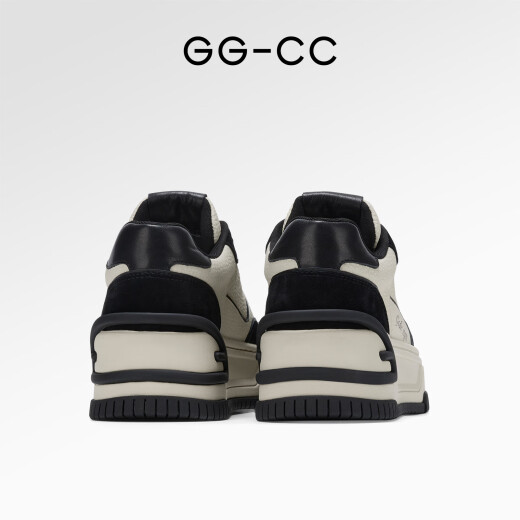 GG-CC【回归至简】 真皮厚底松糕百搭熊猫鞋女新款休闲板鞋 G23X9738 黑色 39