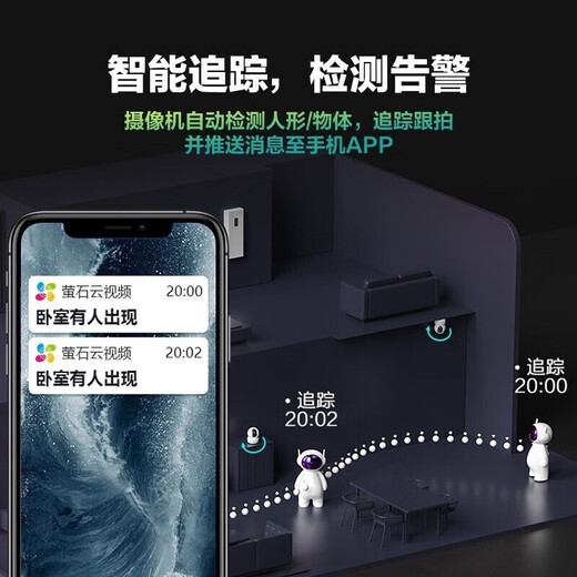 萤石家用无线摄像头室内高清监控摄像机 360度云台旋转C6C CP1监控器 【4MP超清版】新CP1增强版 含64G内存卡【升级发128G】