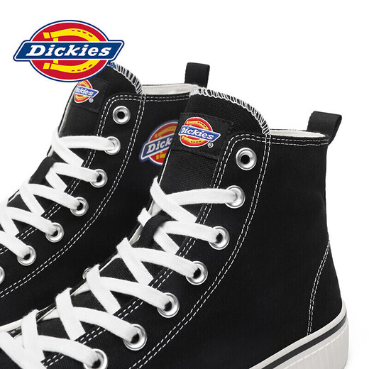 Zapatos de lienzo de dickies zapatos de lona de color alto coreano zapatos parejas versátiles zapatos planos casuales de moda zapatos para hombres negros [hombres y mujeres] 44