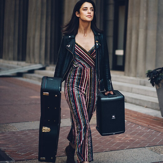 JBL outdoor Bluetooth speaker karaoke live stage performance guitar playing and singing music square dance pull rod audio without EONONECOMPACT audio + U-segment dual microphone