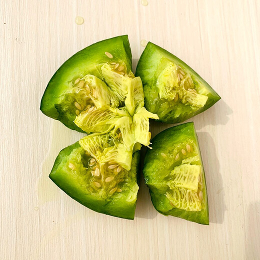 Zhongke Maohua fruit seeds green fragrant melon seeds emerald South Korea emerald green jade green skin green flesh melon seeds green fragrant plum 600 capsules/bag medium green super sweet type