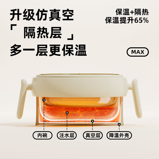 Youkebe Baby Supplementary Food Bol pour eau isolant isolant isolant thermique Bol spécial pour les enfants mangeant des nouilles de riz ferroviaire à haute vitesse et soupe à température constante
