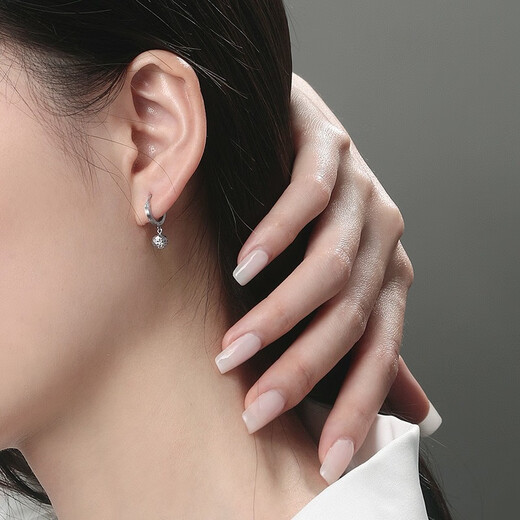 Safir platinum earrings for women PT950 geometric ball platinum earrings, CNC craft birthday gifts, about 2.05 grams