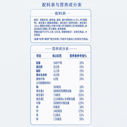 雀巢（Nestle）怡养中老年奶粉 成人奶粉罐装 高钙奶粉 送礼送父母长辈 【糖律配方】690g-1罐