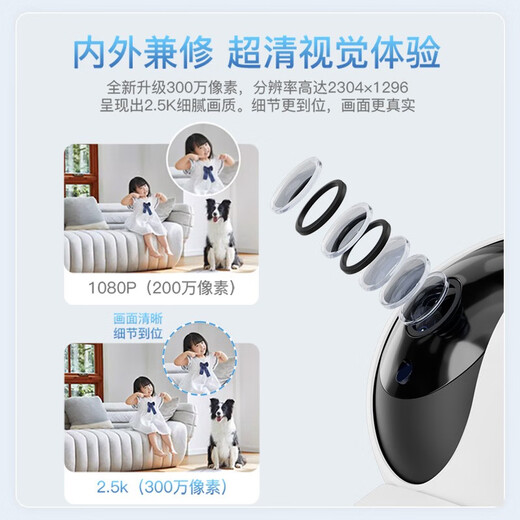 BOMINI博米尼摄像头家用远程手机无线室内监控器高清夜视博米尼 高清画质远程监控  128GB