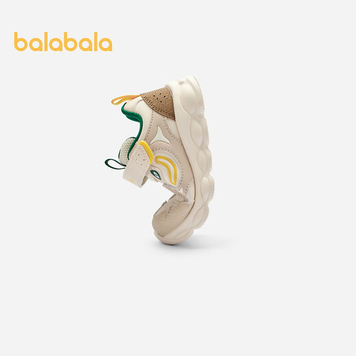 Balabala children's shoes baby stable shoes boys lightweight functional shoes autumn and winter shoes comfortable sports shoes Velcro white coffee tone 00315 21 (foot length 12.8-13.2/inner length 14.2)