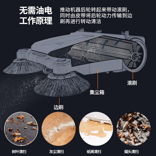 Bocher Germany Bocher industrial sweeper hand push unpowered commercial factory workshop warehouse road floor sweeper 55L standard model