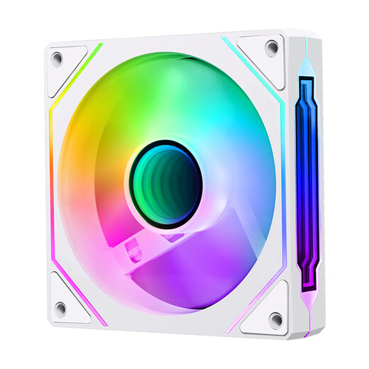 京品鹿棱镜四代PRO战隼F12棱镜PLUS积木版水冷12CM机箱风扇正反向无线拼接ARGB神光同步PWM温控制器集线 棱镜4代PRO白色反向风扇（5V三针接口）