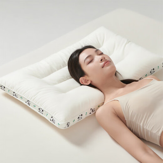 Love the cotton soybean zoned fiber pillow panda print student sleep cervical spine pillow core 60*40cm single