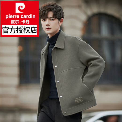 皮尔卡丹（pierre cardin）2025秋冬双面羊毛呢外套男士夹克感短款呢子大衣加厚男装 咖啡色 M