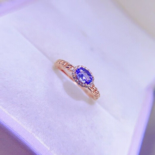 Luxurious, fashionable and sweet S925 sterling silver inlaid with sparkling natural tanzanite fine diamond open ring for women, versatile tanzanite ring with adjustable opening