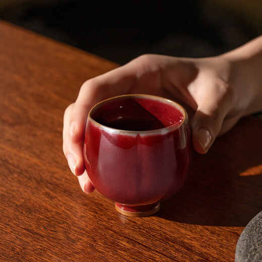 Wanqiantang tea cup personal high-end master cup single cup Ru kiln tea cup gift box set five famous kilns