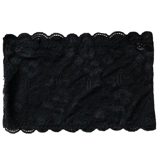 Arctic velvet Bejirog underwear for women summer anti-exposure small chest gathered lace non-slip breathable thin invisible strapless inner wrap bra black S-M