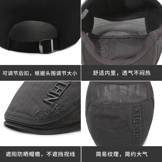 Ice Ancient Hat Men's Summer Mesh Sun Protection Baseball Capilla de béisbol NUEVO MEDILLO MEDIO Y ADCHO EDIENTO Padre Casual Breathable Sun Sombrero delantero en blanco Talla ajustable (56-60 cm)