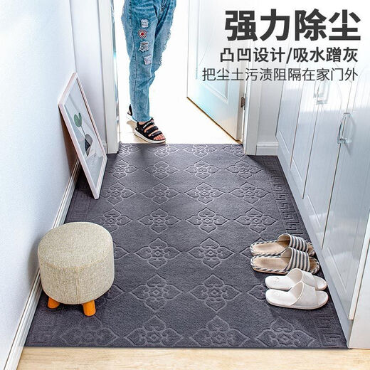 Xuxian door mat door mat entry door carpet foot mat kitchen non-slip and oil-proof household long strip absorbent mat stain-resistant brown stripes 50*120 2 pieces cm L-shaped kitchen
