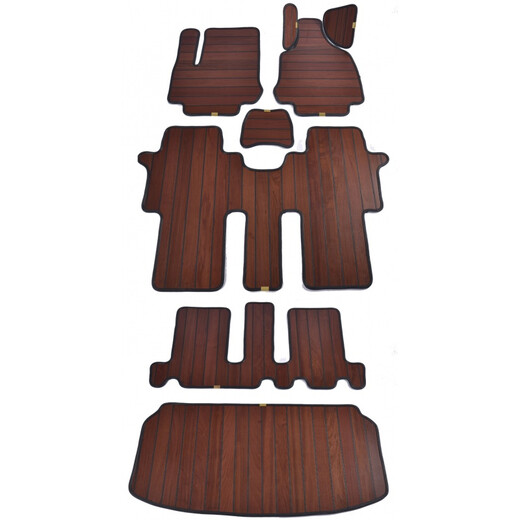 Anden 25 Buick GL8 Wood Flooring Foot Pad 652t Business Class 653t es Lu Zun Lu Shang Solid Wood Foot Pad Special for the whole car three rows of foot pads teak original color (aluminum alloy middle seam)