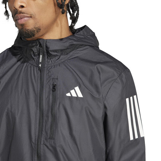 阿迪达斯 （adidas）男子外套春夏薄款时尚百搭运动跑步修身连帽防风夹克 IN1483 黑色 2XL