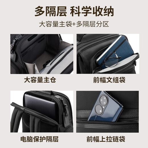 Cross Swiss high-end light luxury president bag ballistic nylon business trip backpack travel bag 17-inch computer bag black