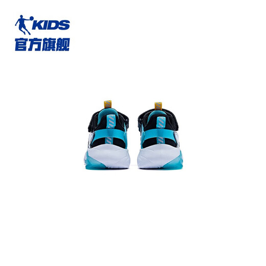 Jordan QIAODAN shopping mall same style children's flashing light shoes baby light shoes 2025 winter new boys leather sports shoes Jordan white/icy blue 24 size